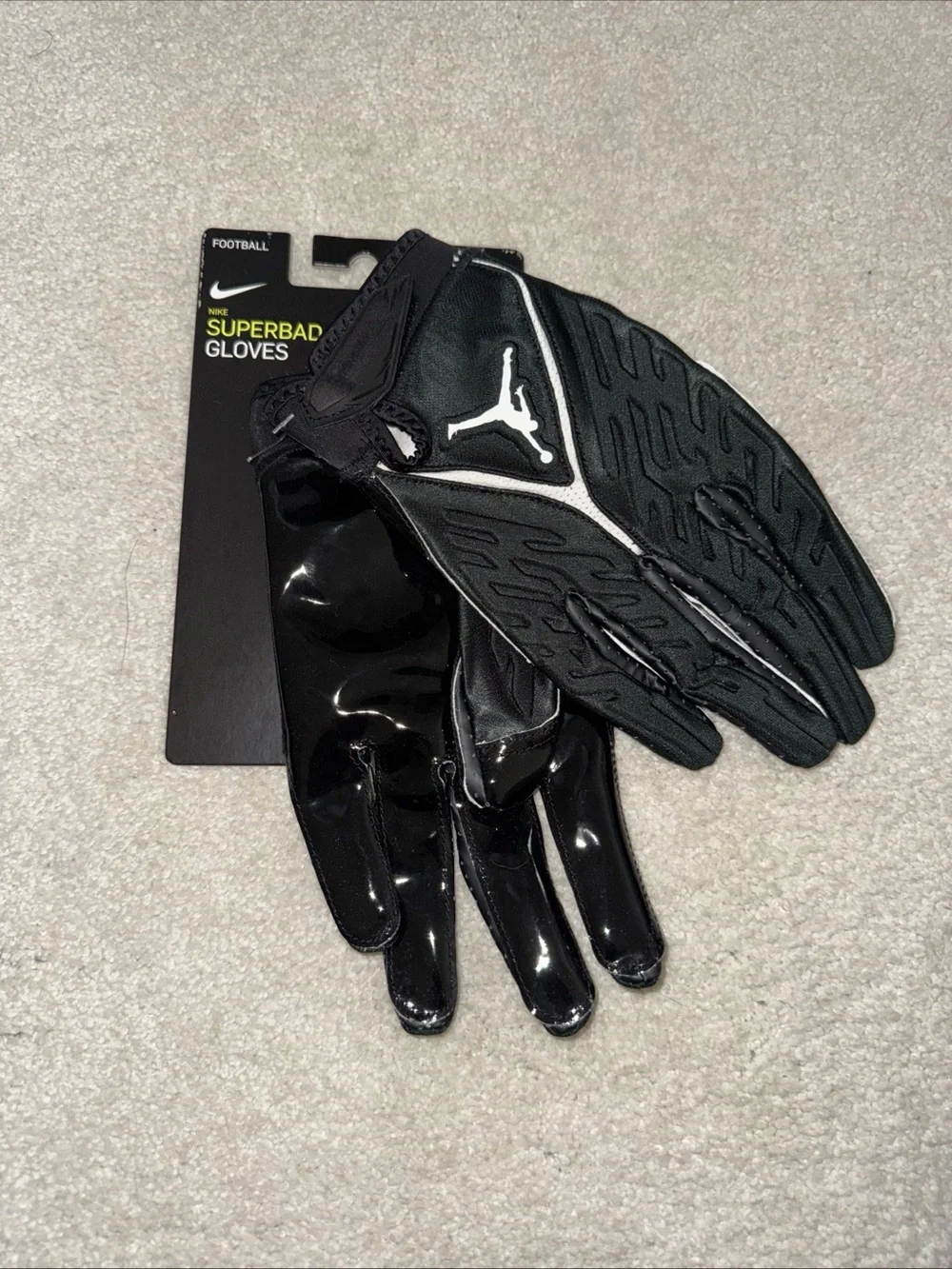 Nike Superbad Jordan Black White Football Gloves Magnigrip Size XXL NWT